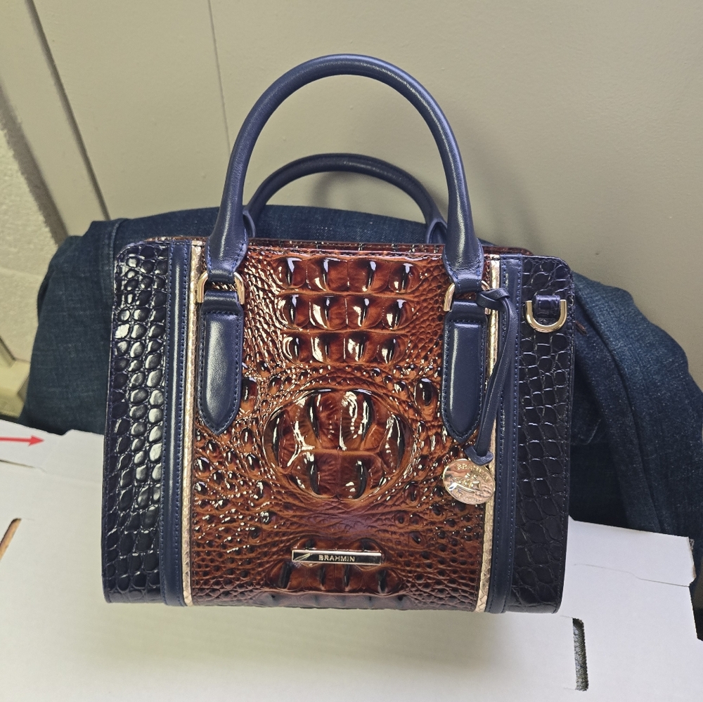 NEW BRAHMIN Cami in Navy Vesper, a rich combination of versatile neutrals.